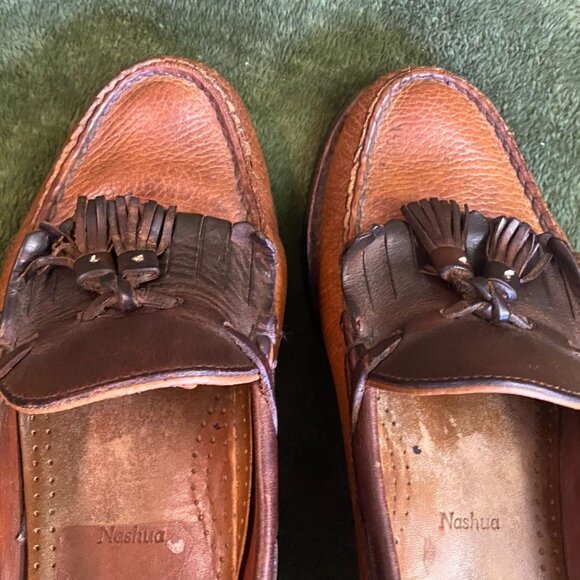 Allen Edmonds Men's Nashua Loafer Shoes Size 8D Brown Leather Tasseled Moc Toe - Picture 9 of 13